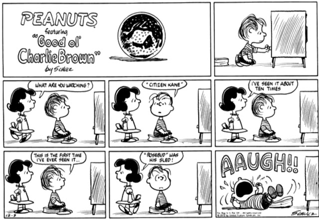 "Rosebud was his sled"2-Peanuts