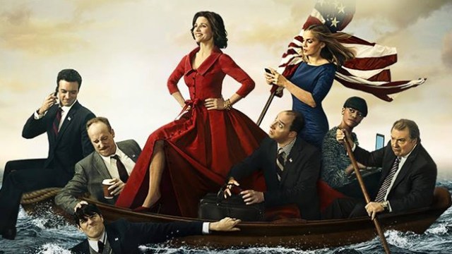 Veep-cast in boat