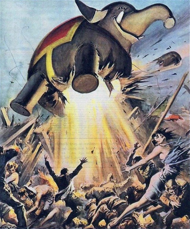 Walter Molino-exploding elephant '57