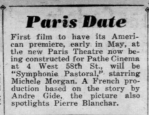 Paris Theater-opening news&nbsp;item